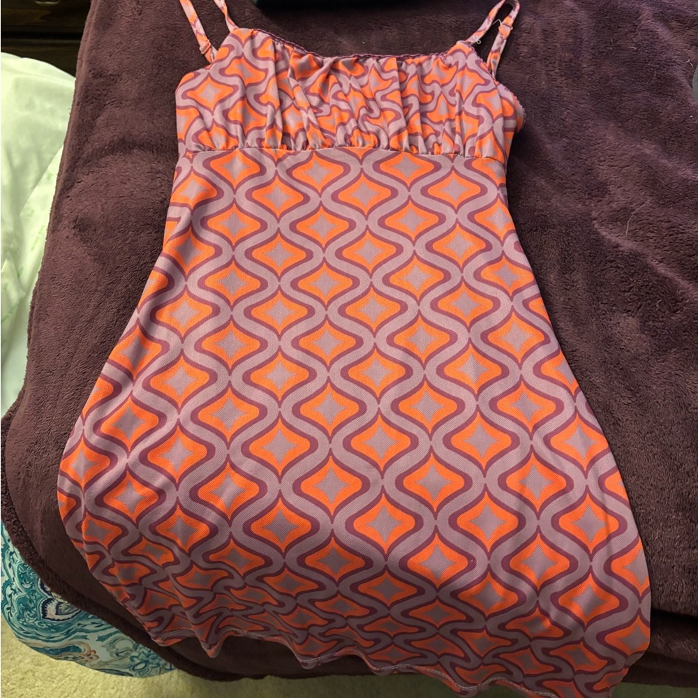 Pink and Orange Patterned Dress
